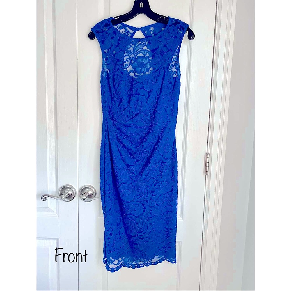 Formal royal blue dress.